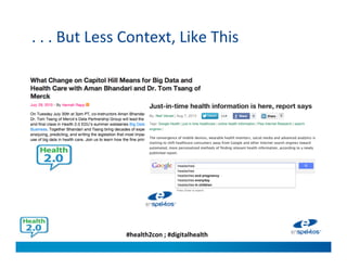 #health2con ; #digitalhealth
. . . But Less Context, Like This
 