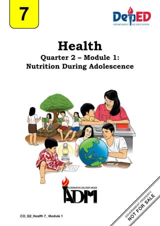 CO_Q2_Health 7_ Module 1
Health
Quarter 2 – Module 1:
Nutrition During Adolescence
7
 