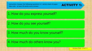 Health 8 activities | PPTX