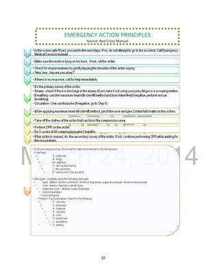 DRAFT 
March 24, 2014 
20 
. 
EMERGENCY ACTION PRINCIPLES 
Source: Red Cross Manual 
 