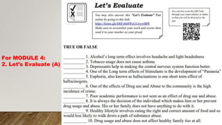 HEALTH 9 Quarter 3 Module 3 Substance Use and Abuse.pptx