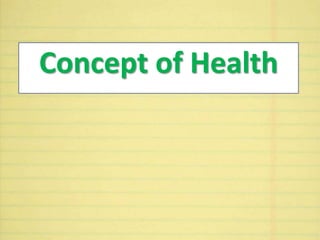 Concept of Health
 