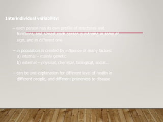Health Individual Variability introduction of health and disease in health care | PPT