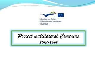 Proiect multilateral Comenius 
2013-2014 
 