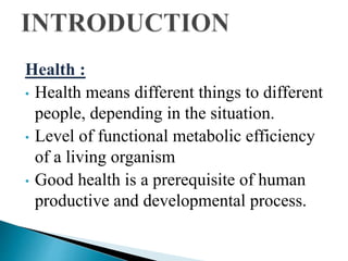 Health and illness introduction | PPTX