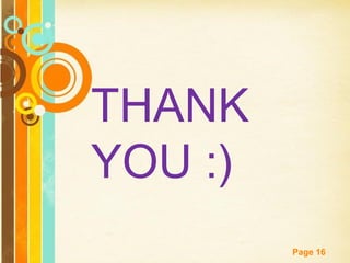 THANK
YOU :)
 Free Powerpoint Templates
                             Page 16
 
