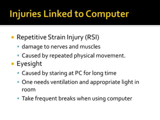 Rsi Meaning In Computer Health and Safety | PPTX