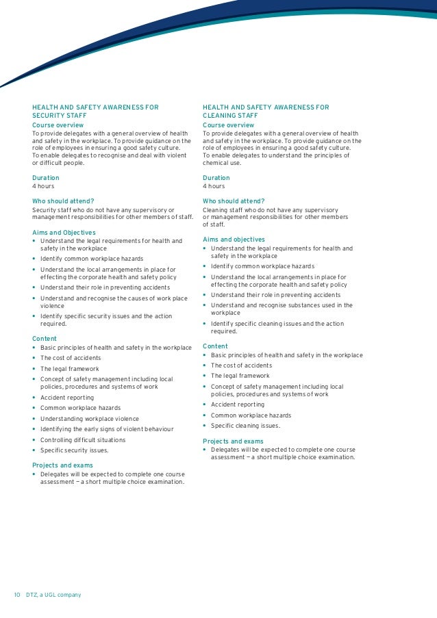 Health and safety course list 21 0912 v4.0