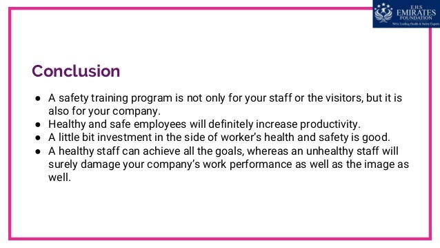 Health And Safety Courses In UAE EHS Emirates Foundation