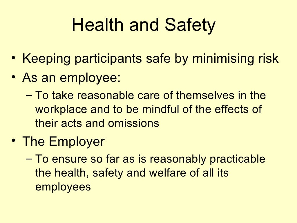 Health and safety in fitness