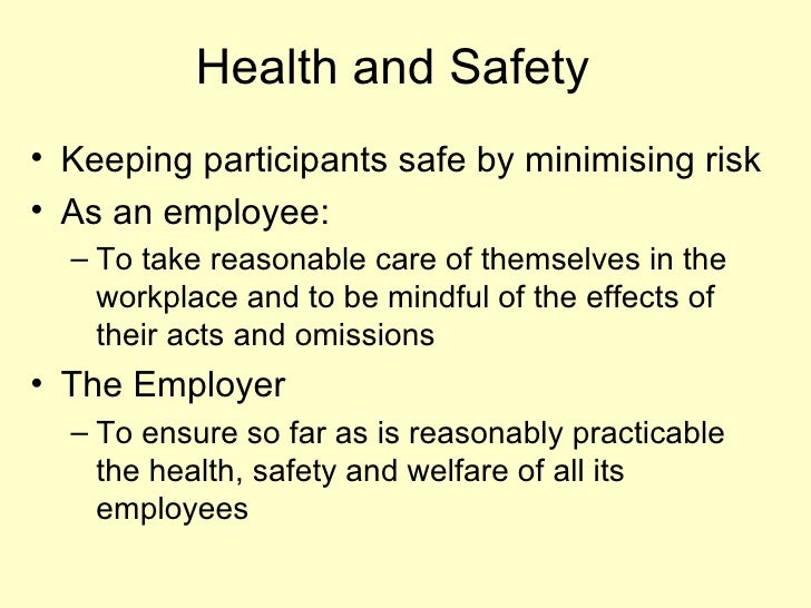 Health and safety in fitness