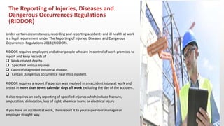 Why Is Riddor Important Health and safety in the workplace | PPTX