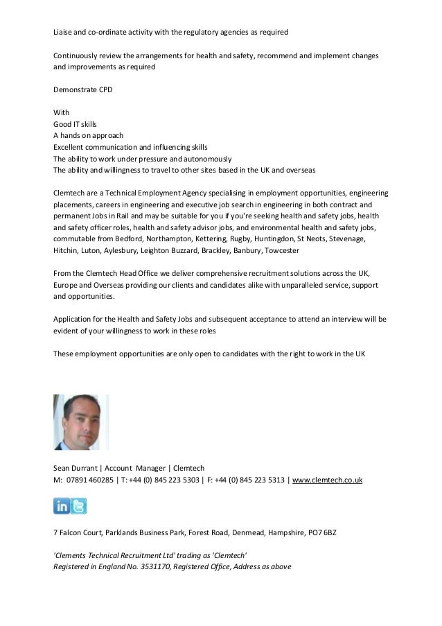 Health and Safety Jobs Ref 150329