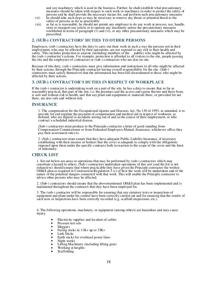health and safety plan generic