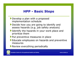 Hazard Prevention Program Example Hazard Prevention Programs and OHS Management Systems | PDF