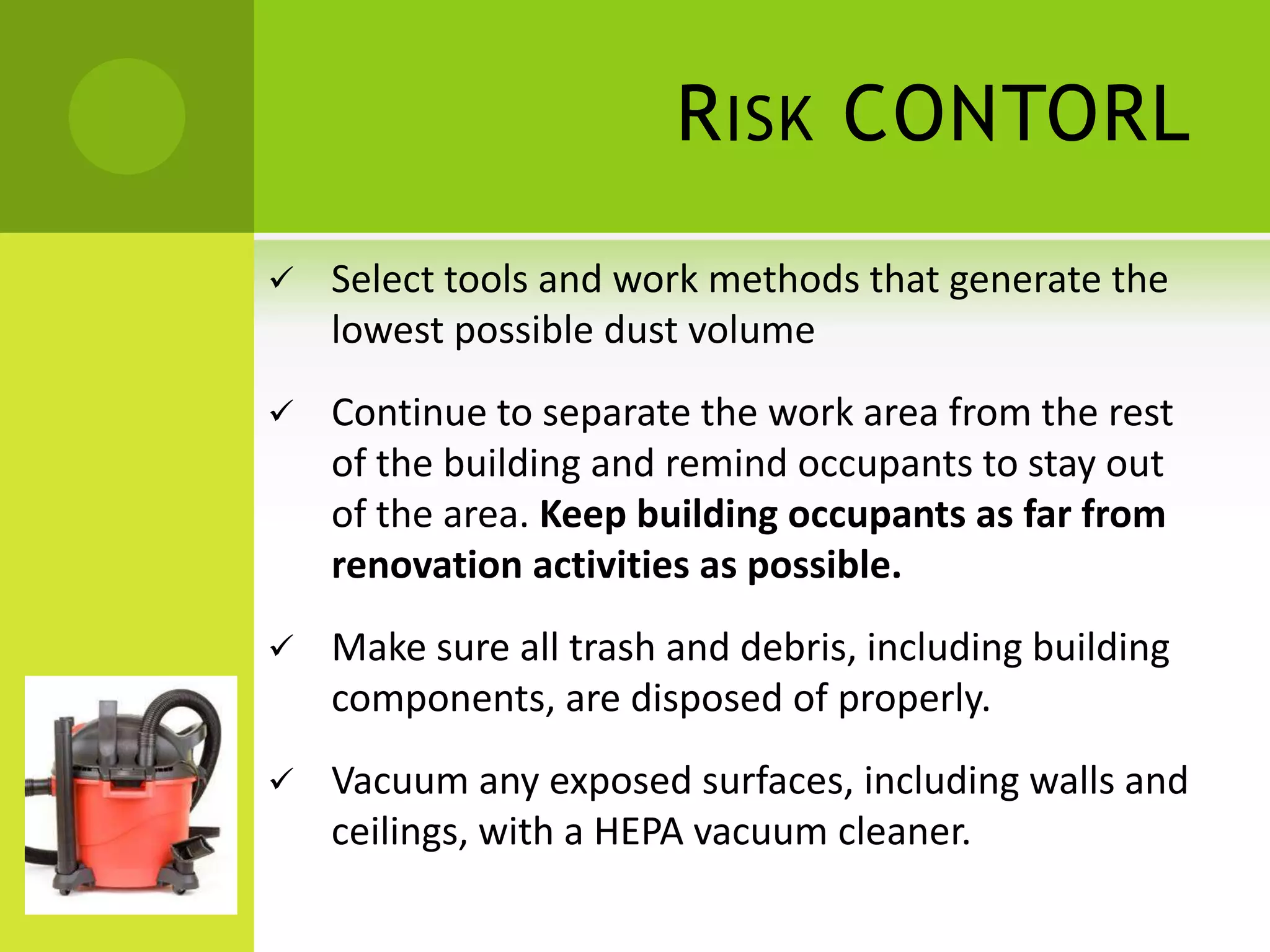 Health and safety risks in buildings renovation project | PPTX