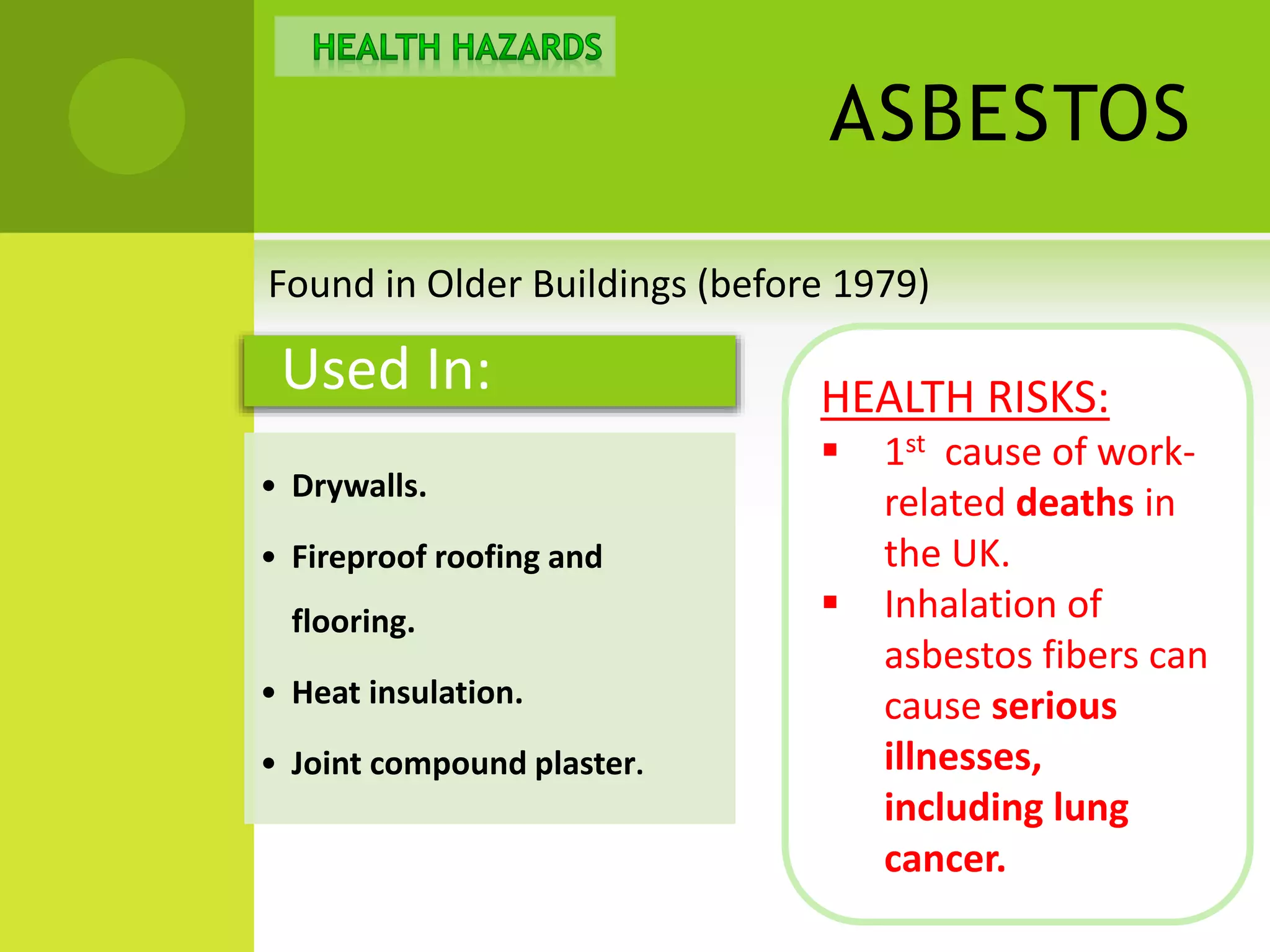 Health and safety risks in buildings renovation project | PPTX