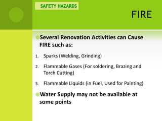 Health and safety risks in buildings renovation project | PPTX