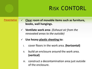 Health and safety risks in buildings renovation project | PPTX