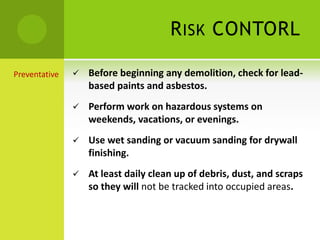 Health and safety risks in buildings renovation project | PPTX