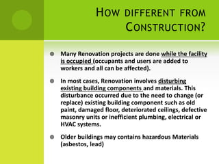 Picture of Health and safety risks in buildings renovation project | PPTX