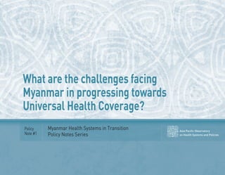 Health and Sustainable Development in Myanmar | PDF