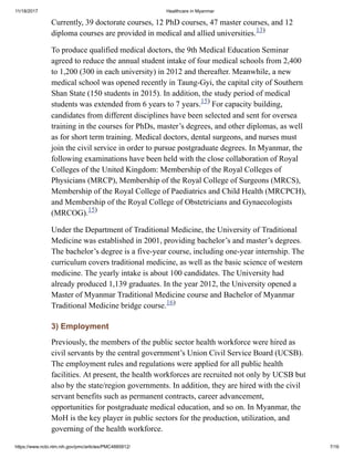 Health and Sustainable Development in Myanmar | PDF