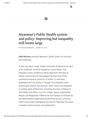 Health and Sustainable Development in Myanmar | PDF