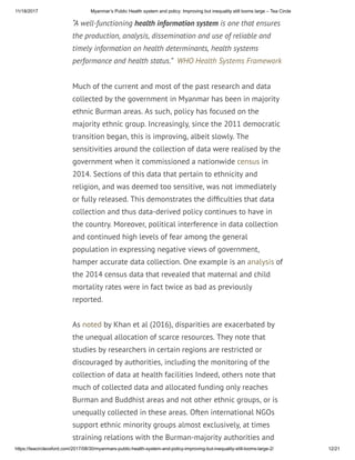 Health and Sustainable Development in Myanmar | PDF