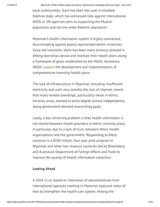 Health and Sustainable Development in Myanmar | PDF