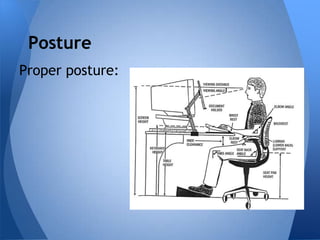 Posture
Proper posture:
 