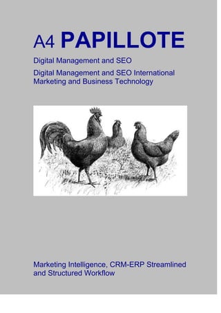 A4 PAPILLOTE
Digital Management and SEO
Digital Management and SEO International
Marketing and Business Technology
Marketing Intelligence, CRM-ERP Streamlined
and Structured Workflow
 
