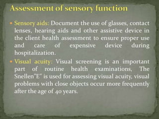 Health assessment physical examination | PPTX