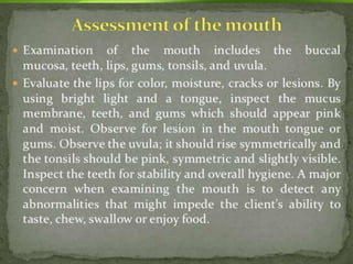 Health assessment physical examination | PPTX