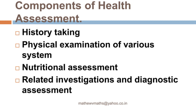 Health assessment of Patient ppt | PPTX | Medical Tests | Medical Health