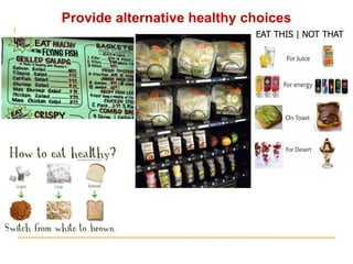 Provide alternative healthy choices  