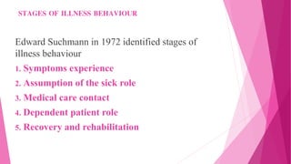 STAGE 1: SYMPTOM EXPERIENCE
 The person is aware that something is wrong
 A person recognizes a physical sensation
 Lim...