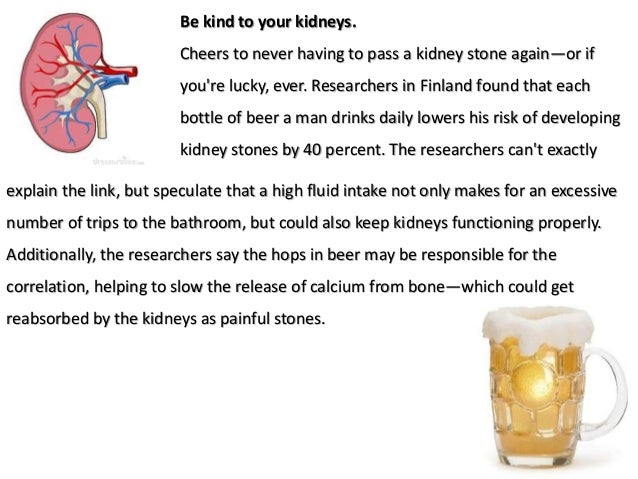 Is beer good for your kidneys?