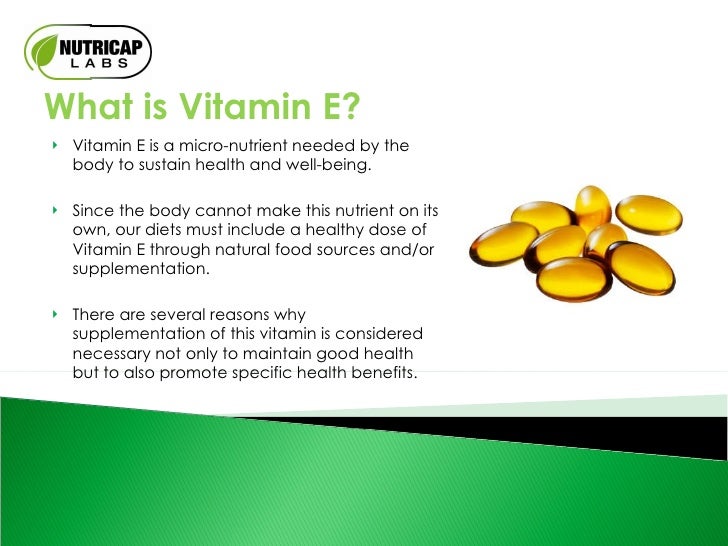 Health Benefits Associated with Vitamin E