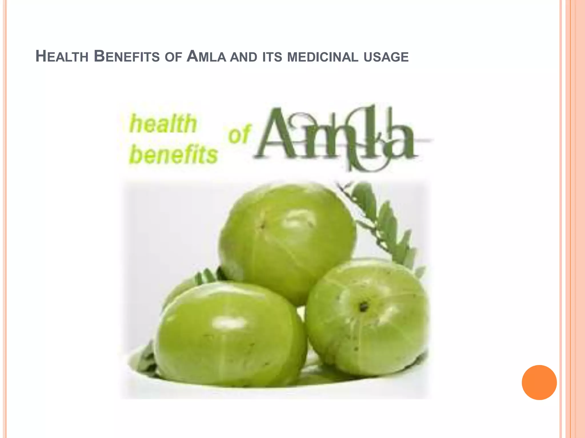 HEALTH BENEFITS OF AMLA AND ITS MEDICINAL USAGE
 