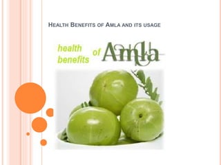 HEALTH BENEFITS OF AMLA AND ITS USAGE
 