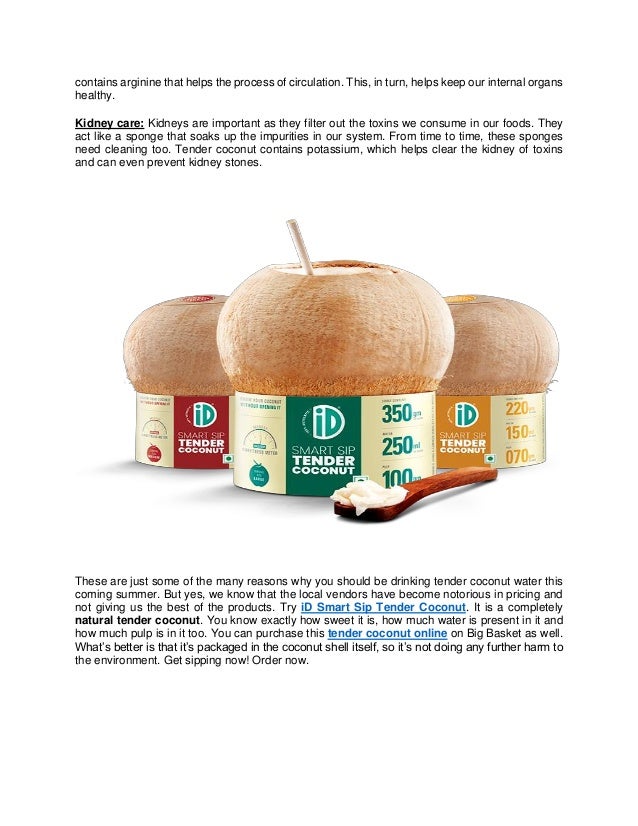 Health benefits of drinking tender coconut water