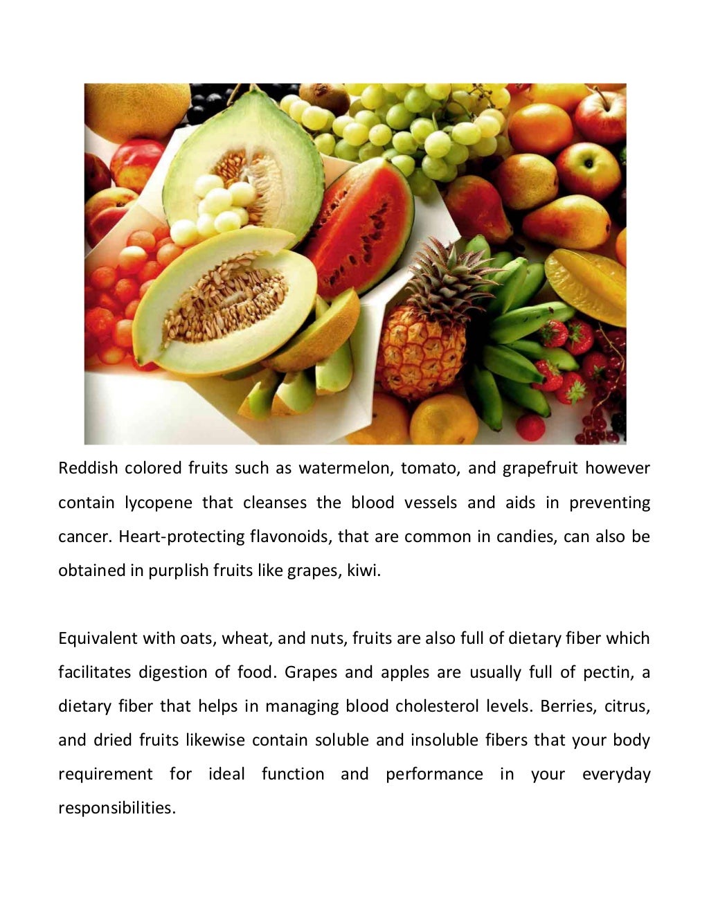 fruits and vegetables essay