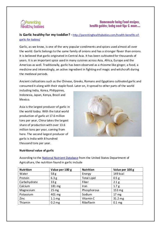 garlic for babies