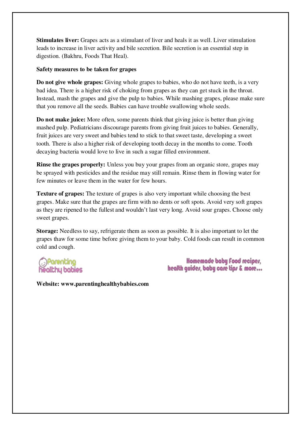 Health Benefits of Grapes for Babies