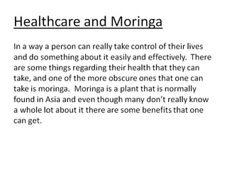 Health Benefits of Moringa