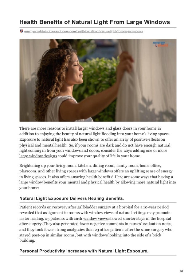 Health Benefits of Natural Light From Large Windows