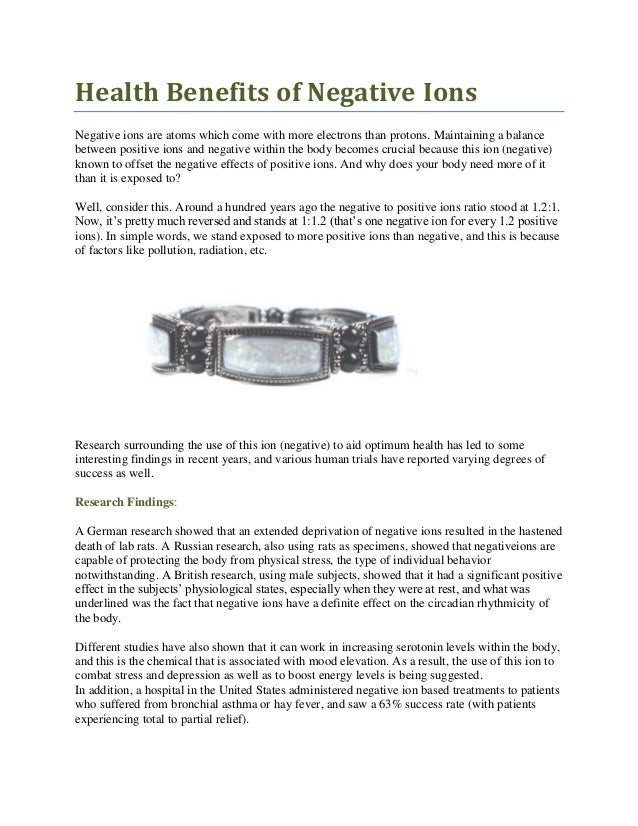 Health Benefits of Negative Ions