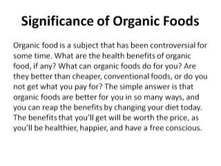 Health Benefits of Organic Food