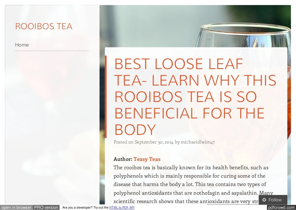 best loose leaf rooibos tea